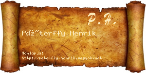 Péterffy Henrik névjegykártya